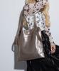 BEAURE Cow Leather 2-Way Tote Bag with Handles and Thin Gusset, A4 Size, B-22197, Available in Custom Colors, Genuine Cow Leather (Gold)