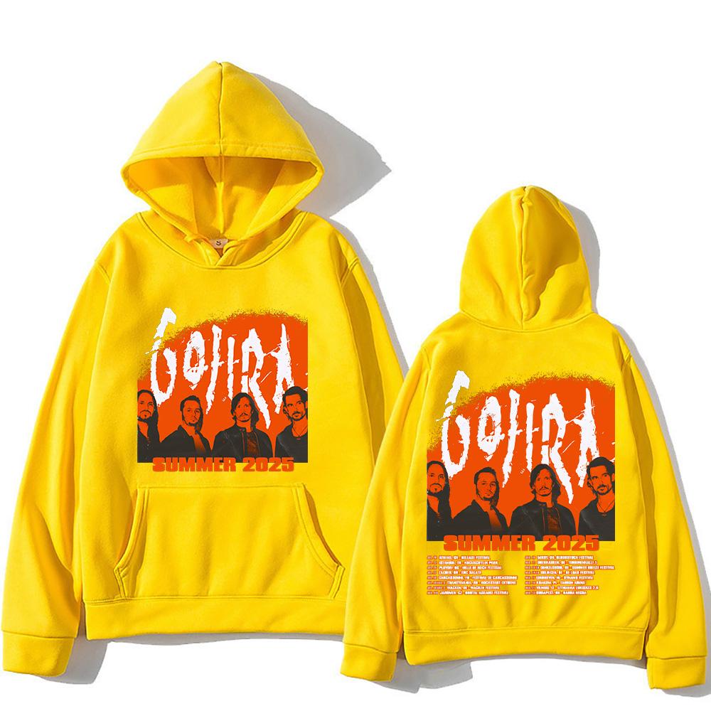 Hanorace Trupa Metal Gojira Turneul Gojira Vara 2025 Nou Sweatshirt Bărbați Femei Vintage Gotic Supradimensionat Pulover cu Glugă Streetwear