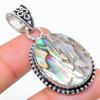 Přírodní Abalone Shell Gemstone 925 Sterling Silver Dárkový přívěsek 1,85" e9O74