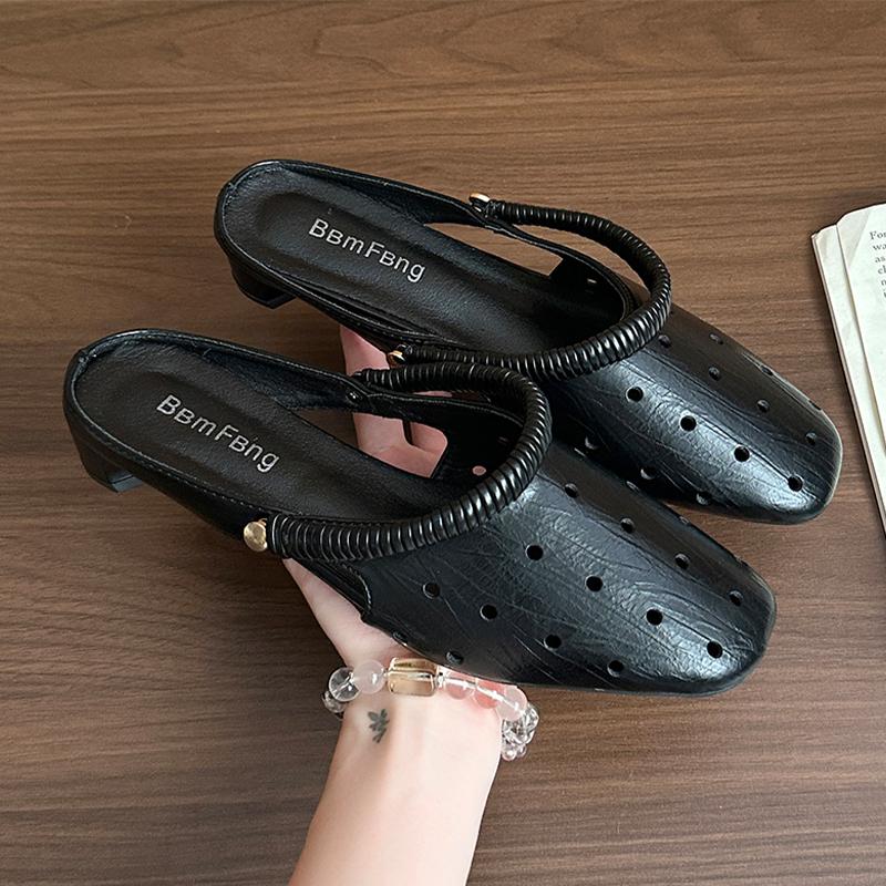 Desinger Women Slippers Summer Slingback Mules Shoes Cozy Woman Heeled Sandals 2025 New Casual Luxury Sandalias De Mujer