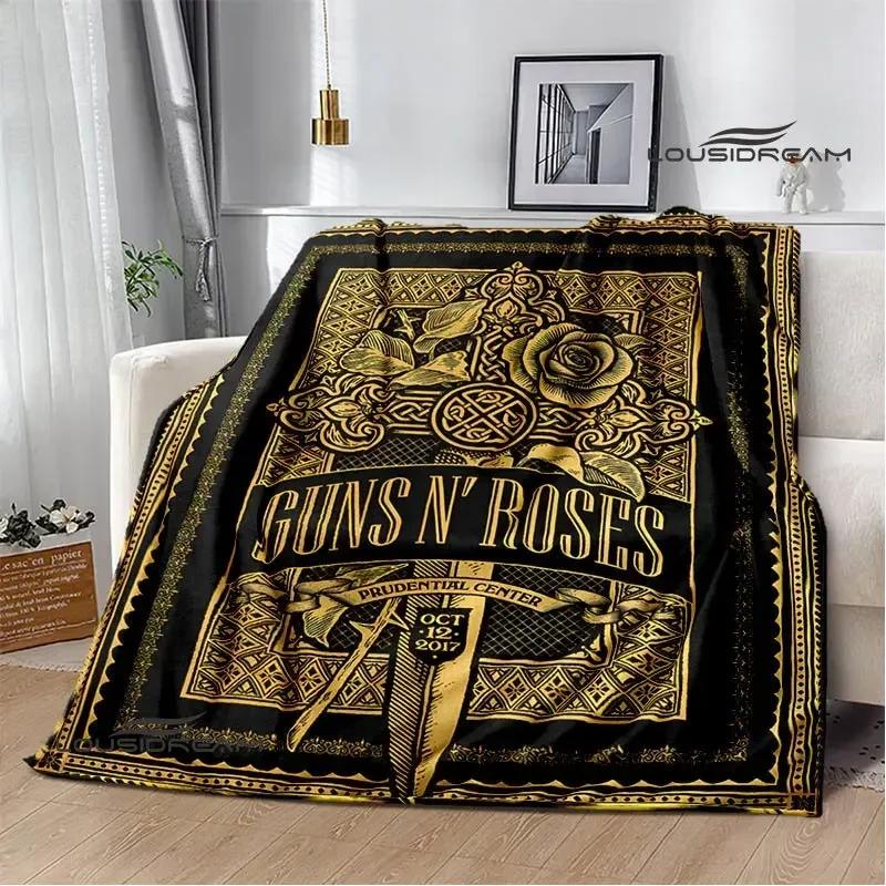 Guns n'roses band retro printed blankets Flannel Warm Blanket Soft Comfort Blanket Home Travel Blankets Bedding birthday gift