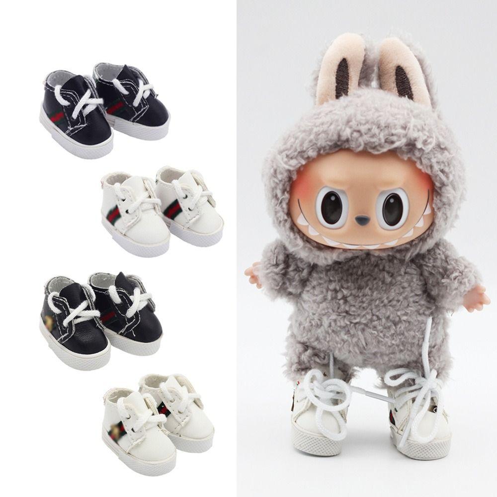 

High-top Labubu Canvas Doll Shoes PU Doll Clothes Shoe Doll Mini Sports Shoes Doll Accessories білий