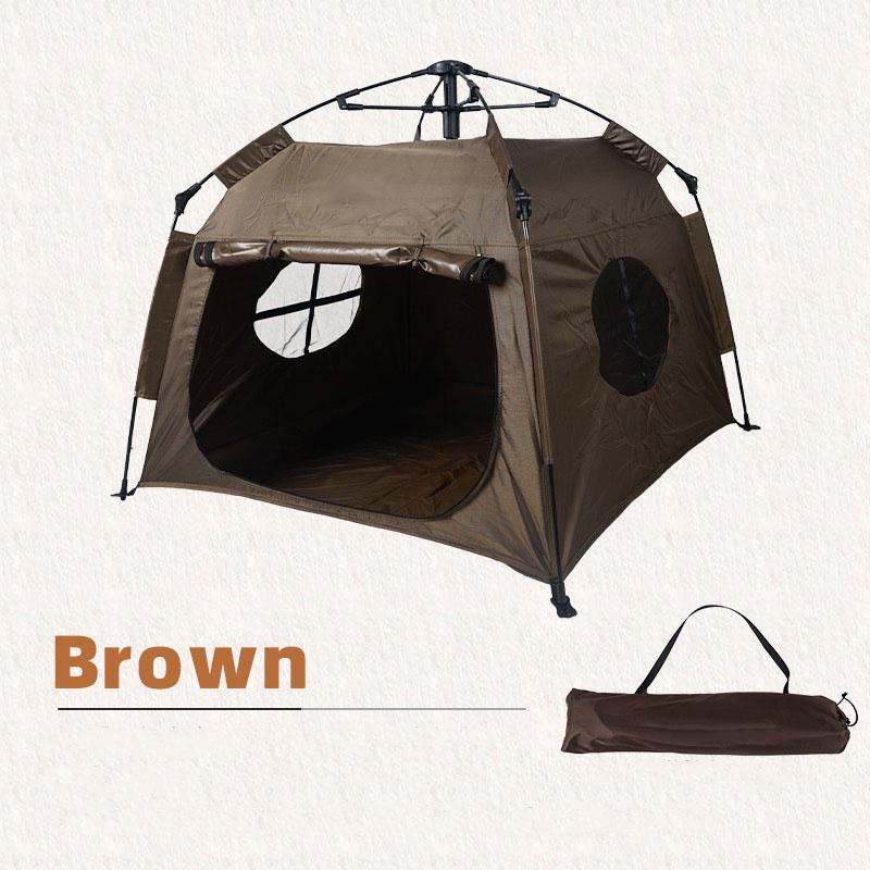 Automatisches Falt-Haustierzelt Wetterfest Tragbar Katzenhundehaus Outdoor Indoor Unterstand Camping Reisezubehör Oxford-Gewebebezug