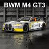 1/24 BMW M4 GT3 Alloy Sports Car Model Diecasts Metal Racing Car Vehicles Model Simulation Sound Light Collection Kids Toys Gift