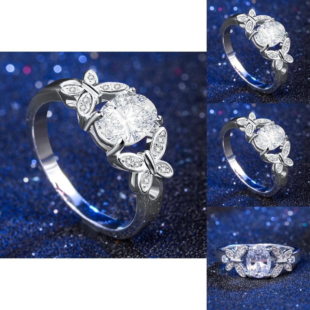 Gemstone Ring Bling White White Rhinestone Diamond