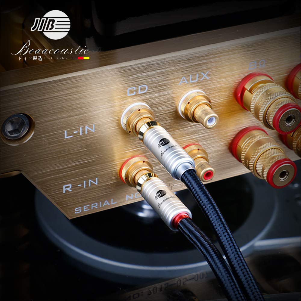 JIB Germany 2rca to 2rca stereo audio and white with CD 5m (male) (male) cable/red cable/(red R/white L)/Compatible players/HDTV/speakers/AV