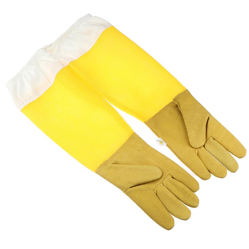 Gants d'apiculture en peau de chèvre, gants longs pour apiculteur ventilés