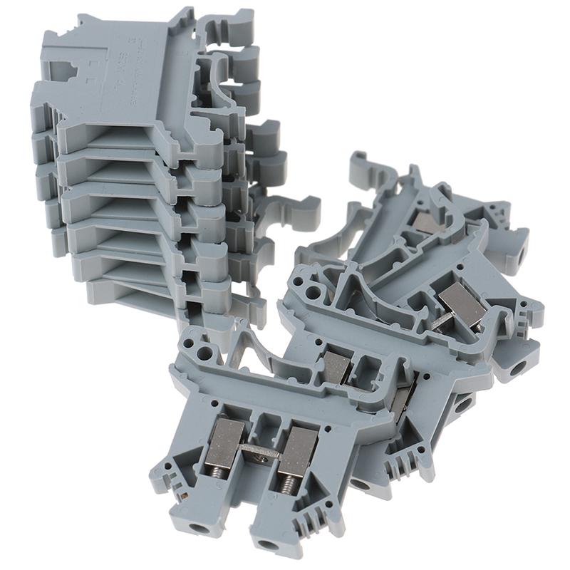 

10Pcs Rail Terminal Block Universal Panel Mount Uk 2.5B 32A Screw Connection
