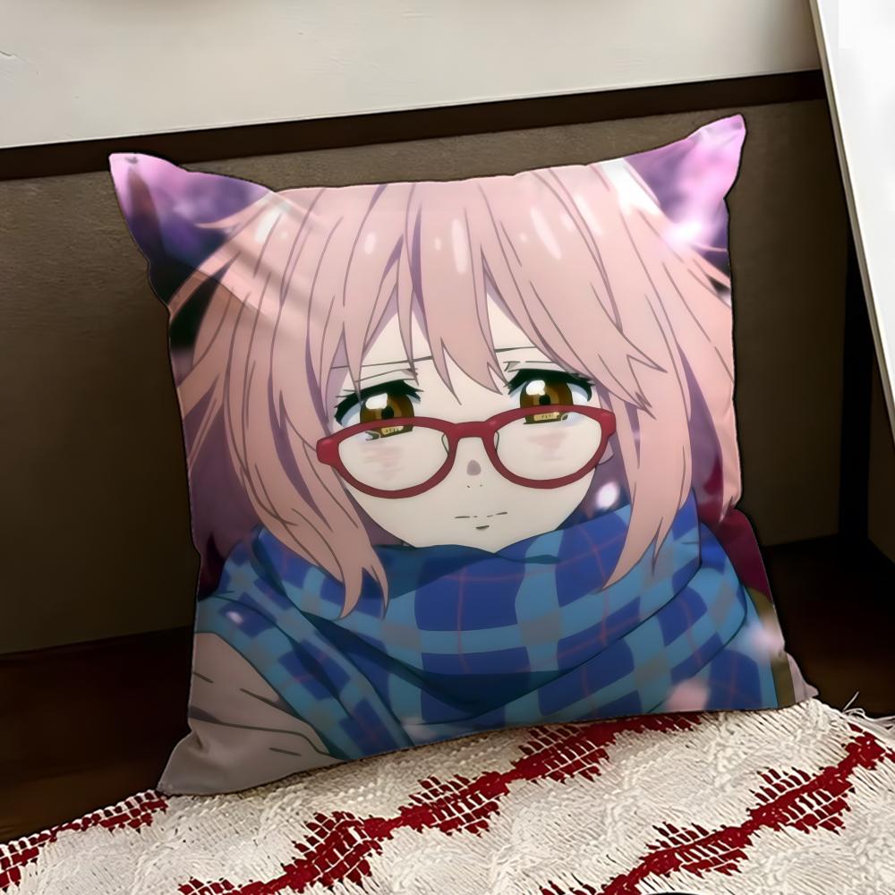 Anime BBeyond the BBoundary Cushion Cover Reversible Soft Durable Pillow Cover Home  Car MultiScene Use for Daily Comfort