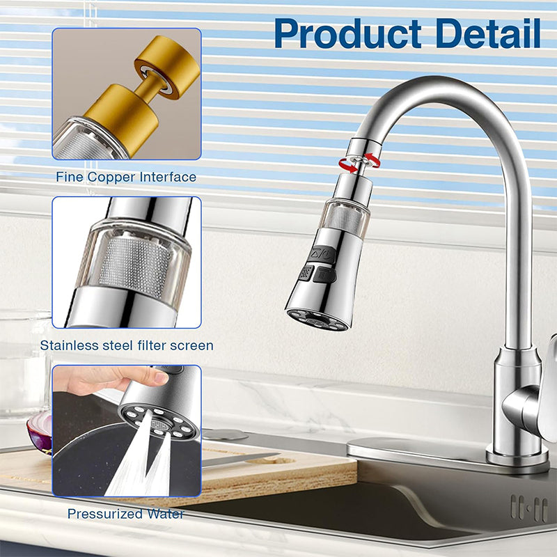 360° Rotate Kitchen Faucet Extender With Filter Function Universal Aerator Splash Filter Washbasin Faucet Bubbler Nozzle Aerator