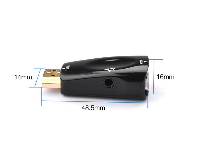 High-Definition HDMI To VGA Audio Converter 1080P for Computer and Projector