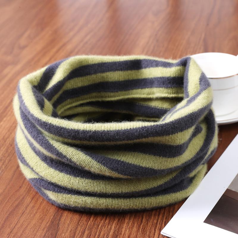 100% Wool Striped Ear Hanging Knitted Neck Coverings Winter Fashionable Warmth Neck Protection Scarf Face Mask Headscarf Hat