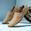 Casual men's shoes shoes leather shoes comfortable lazy driving shoes buckle hand-sewn beanie shoes men