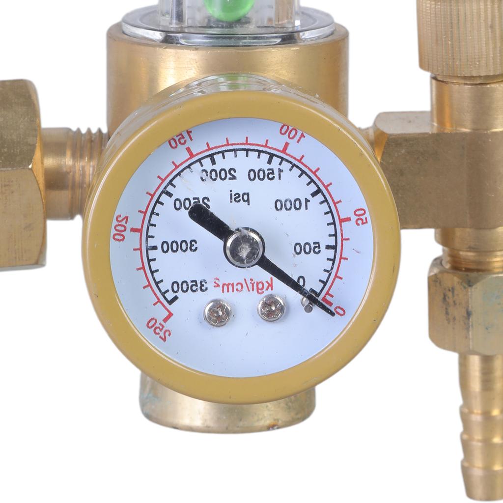 Argon Pressure Reducer Regulator Gas Flowmeter G5/8 Male Thread with Two Scales for TIG Argon Arc Welding Full Copper