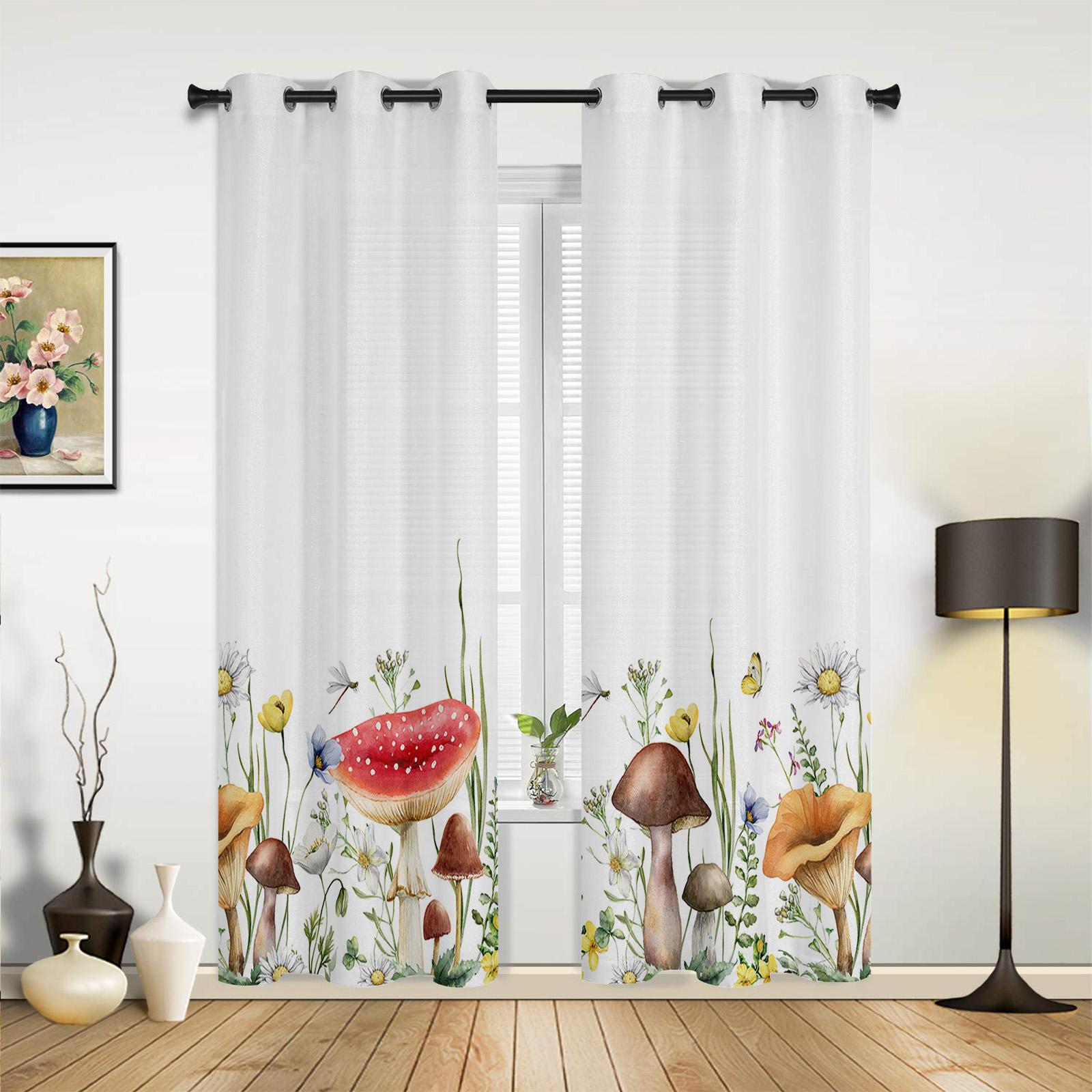 Грибы Цветы Растения Современные Шторы для Гостиной Спальня Шторы Кухня Обработка Жалюзи — фото 3