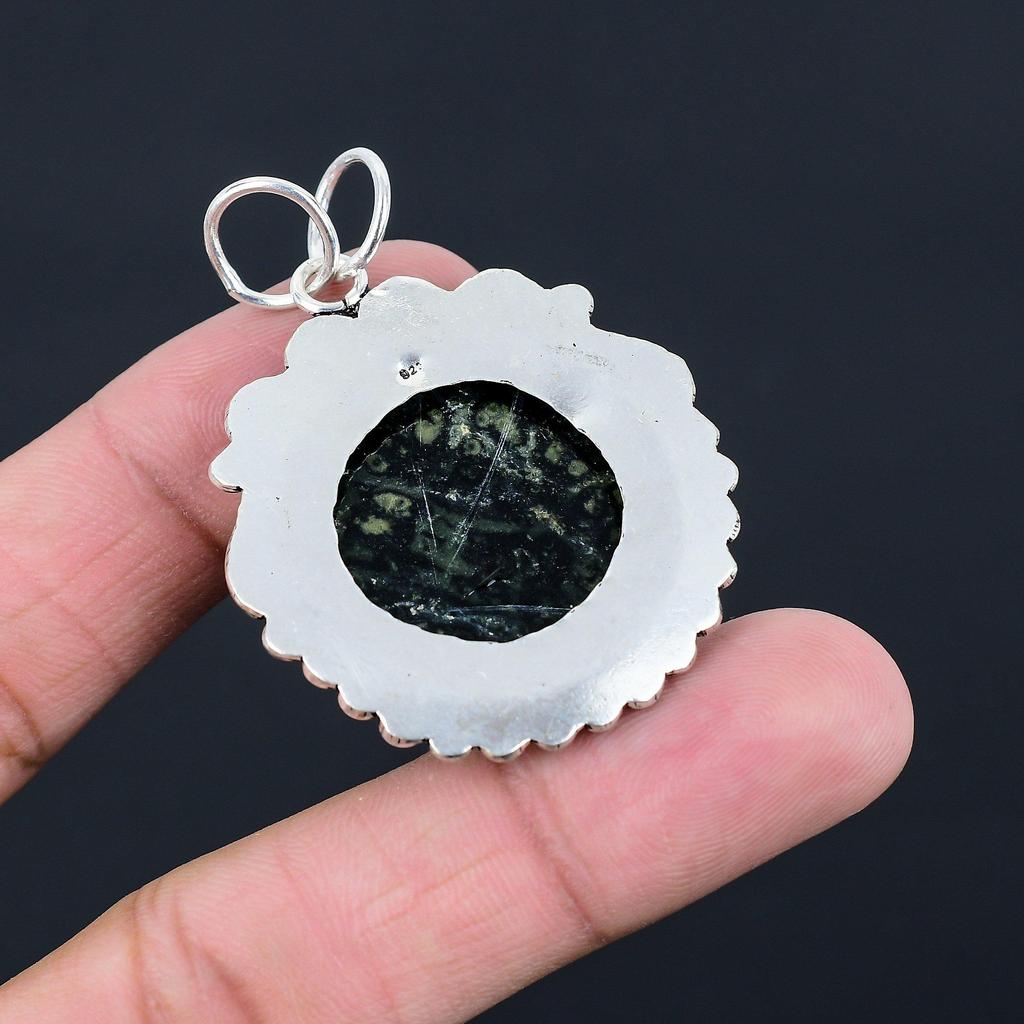 Natural Kambaba Jasper Gemstone Pendant 925 Sterling Silver Jewelry For Women
