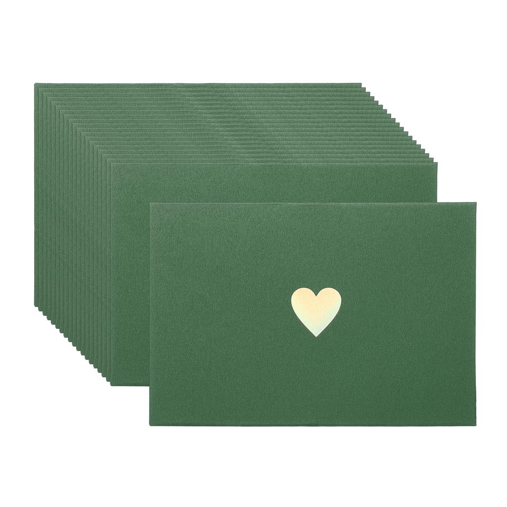 20Pcs/Set Mini Card Envelopes Pearlescent Paper Envelopes Business Greeting Cards Holder with Heart Pattern for Birthday Wedding