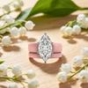 Ladies' Stackable Silicone Ring Set Pink White K Ring with CZ Stone Cut Simulated Diamond Wedding Ring Suitable for Work, Fitnes