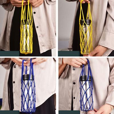Useful Hand Woven Water Cup Mesh Bag Manual Nylon Material Cup Sleeve Weave Cotton Rope Cup Accessories Water Cup Cover