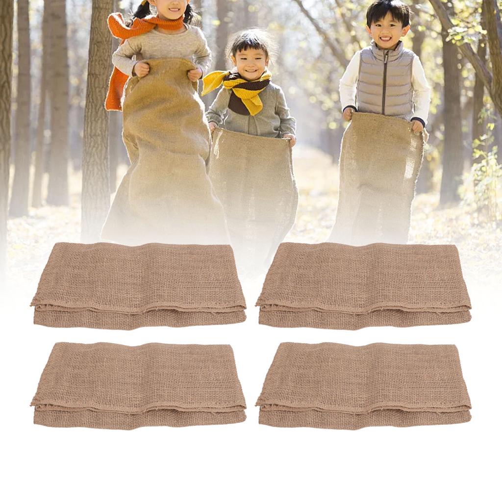 4 ks Jutové pytle na brambory Opakovaně použitelné pytle na závod v pytli pro děti Venkovní hry na hřišti