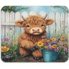 1Pcs Highland Cow Rubber Drying Mat Tableware For Coffee Shop Kitchen Carpet Tableware Durable Diatom Mud Table Mat Pet Coffeeware Mat