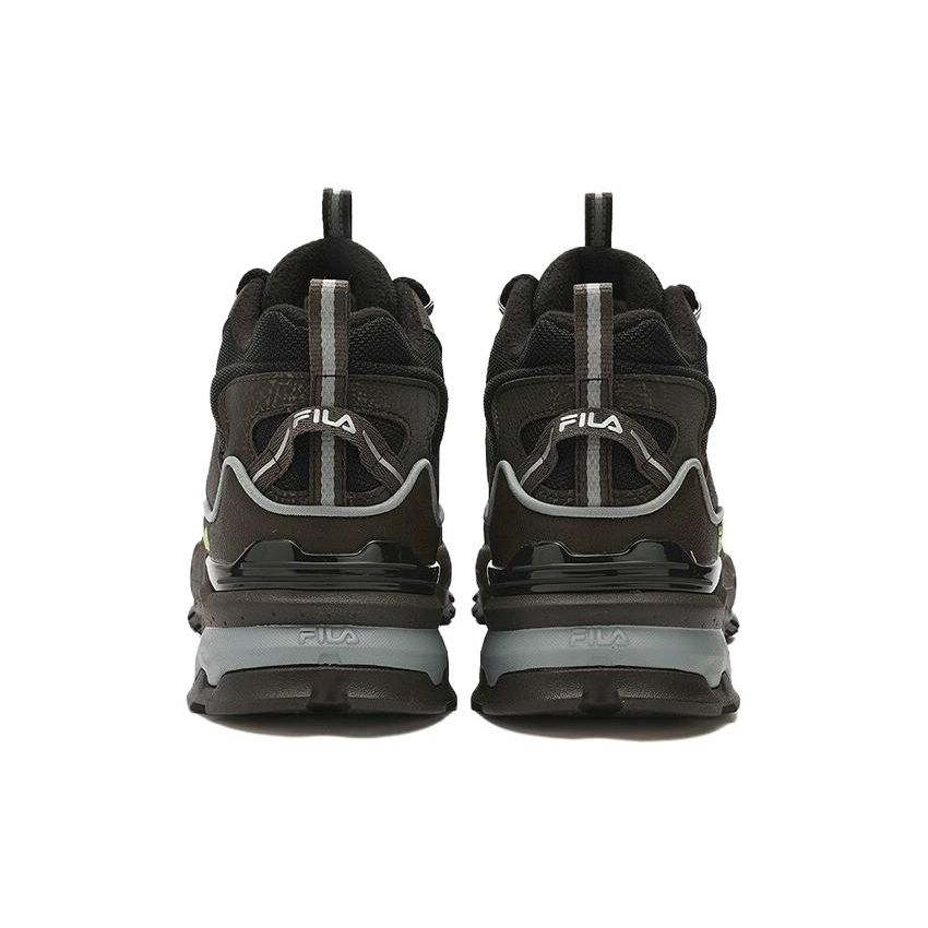 FILA Trek 1S Fabric Synthetic Leather Plush Wear-Resistant Lightweight Mid-Top Casual Shoes Men Casual Shoes Black Gray F12M342125FBW