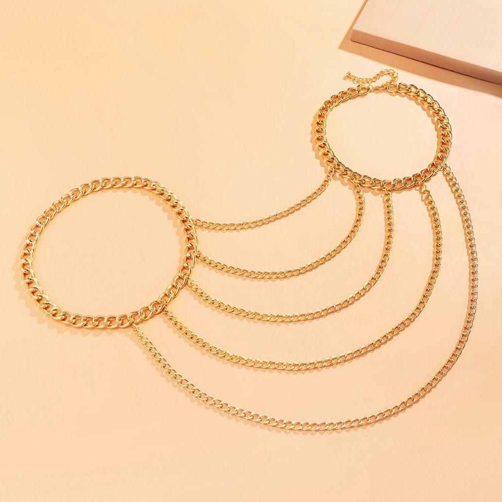 Einzigartiger Körperketten Schmuck Y2K Ein Schulter Kette Halskette INS Bikinis Körperkette Party Kleidung