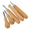 5Pcs Durable Tip Setting Tool Wood Handle Carving Chisel Long Use Prong Pusher  Jewelry Making