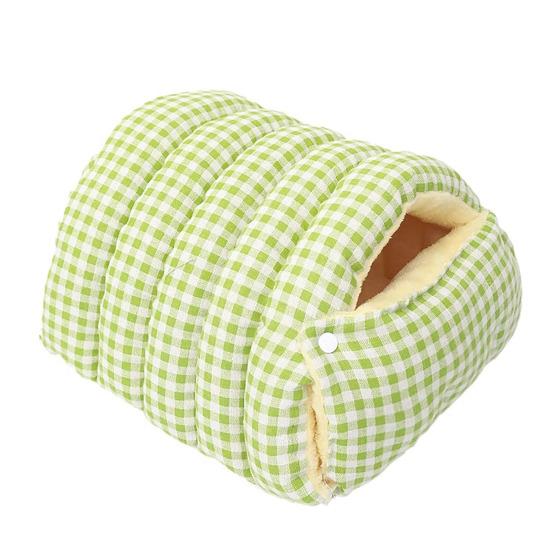 Cat Tunnel Bed Warm Plush Semi-Enclosed Cat Cave Bed Washable Cozy Cats Tent Calming Bed for Indoor Cats Small Dogs Puppies