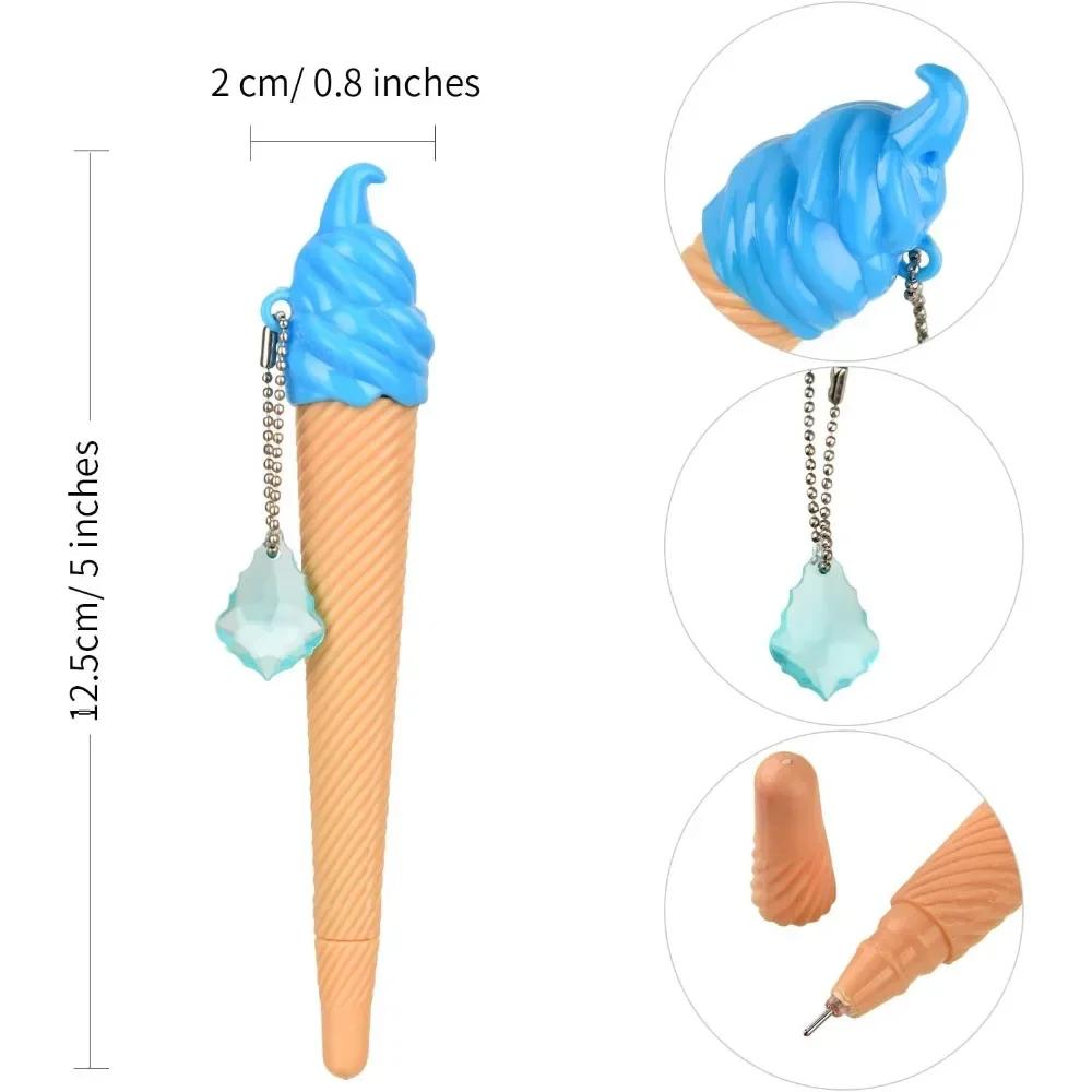5-50 Pcs Summer Ice Cream Shaped Ballpoint Pens Multicolor Stationery Classroom Reward Back-To-School Season Party Gifts
