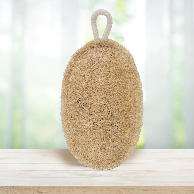 Oval Double-Layer Extra Thick Loofah Dishcloth Scourer with Rope - 8x13CM for Dishwashing & Kitchen Cleaning