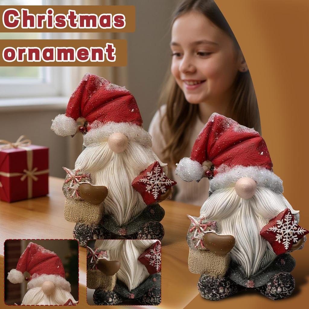 Vánoční produkt Nadávající Červený klobouk Dlouhé bílé vousy Vánoční dekorace Drží tašku se sněhovou vločkou Panenka bez obličeje Sváteční stůl