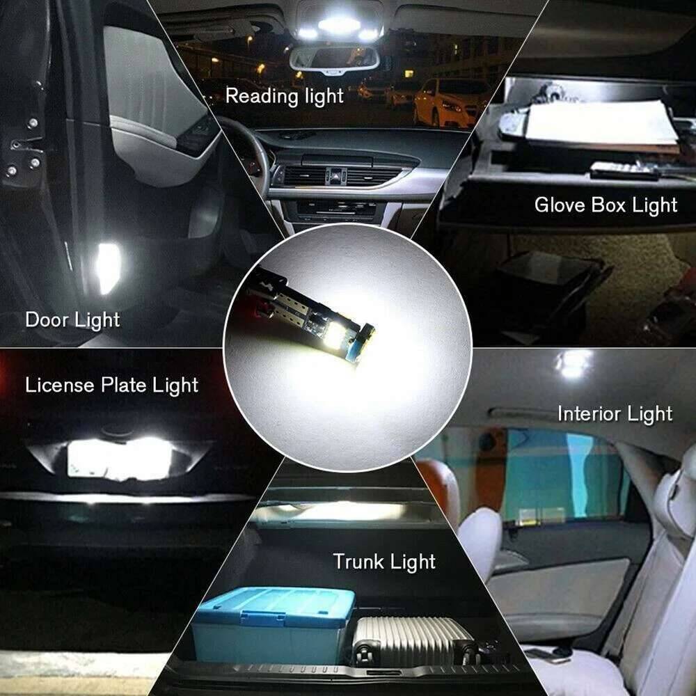 10PCS Led W5W T10 Car Signal Lamp 501 194 Bulbs 4014SMD Clearance Reading Interior Lights 6000K 12V Dome Lights 6