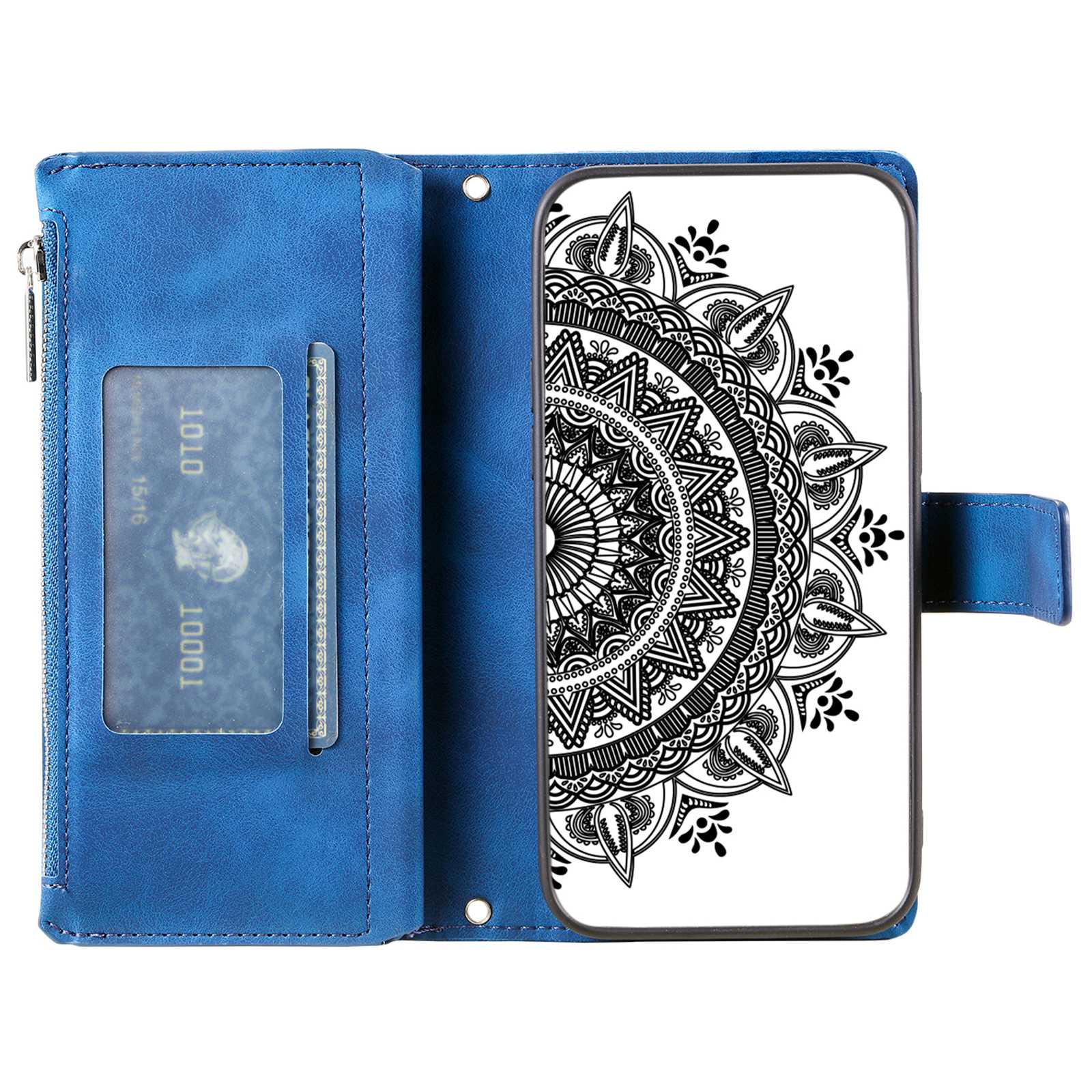 

For Samsung Galaxy S20 Plus 4G/5G Anti-scratch Phone Shell Zipper Pocket Mandala Flower Imprinted Multiple Card Slots Wallet PU Leather Stand Cover Purple