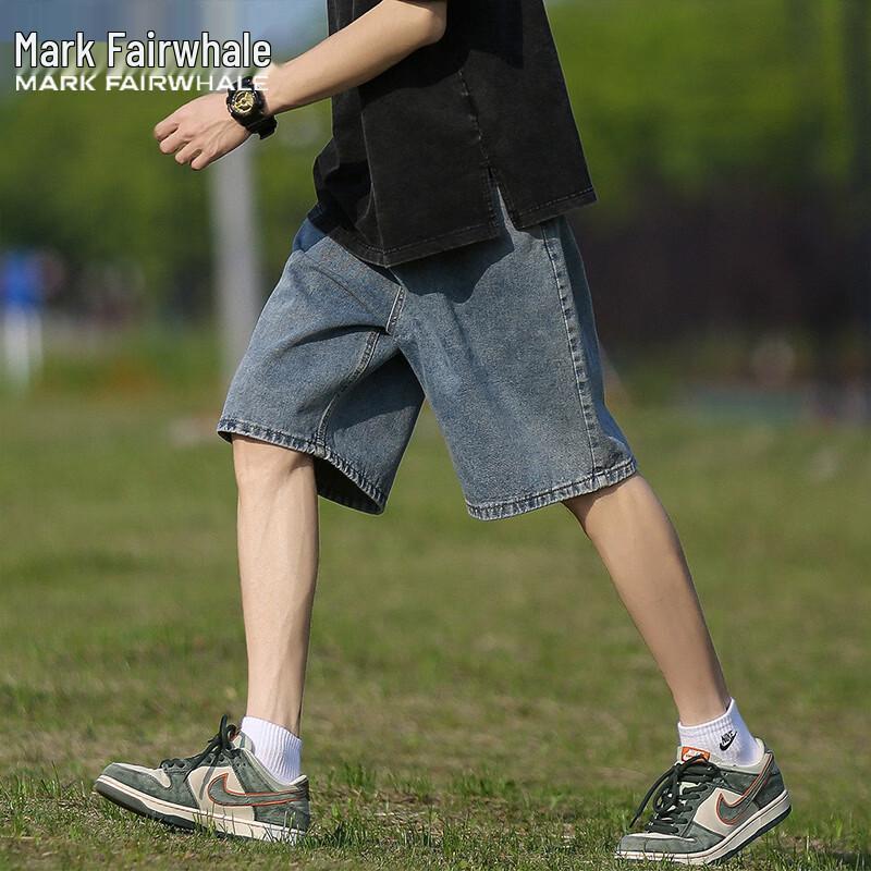 Mark Fairwhale Men s Retro Loose Fit Denim Shorts 2XL