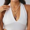 3pcs/set Elegant Multilayer Pearl Necklace Bohemian Style Trendy Conch Clavicle Chain Metal Chain Pendant Starfish Choker Lady