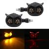 2PCS Owl Style Motorcycle Headlight Turn Signals Light Dual Color Motorcycle Driving Light Headlight Moto Front/Rear Light