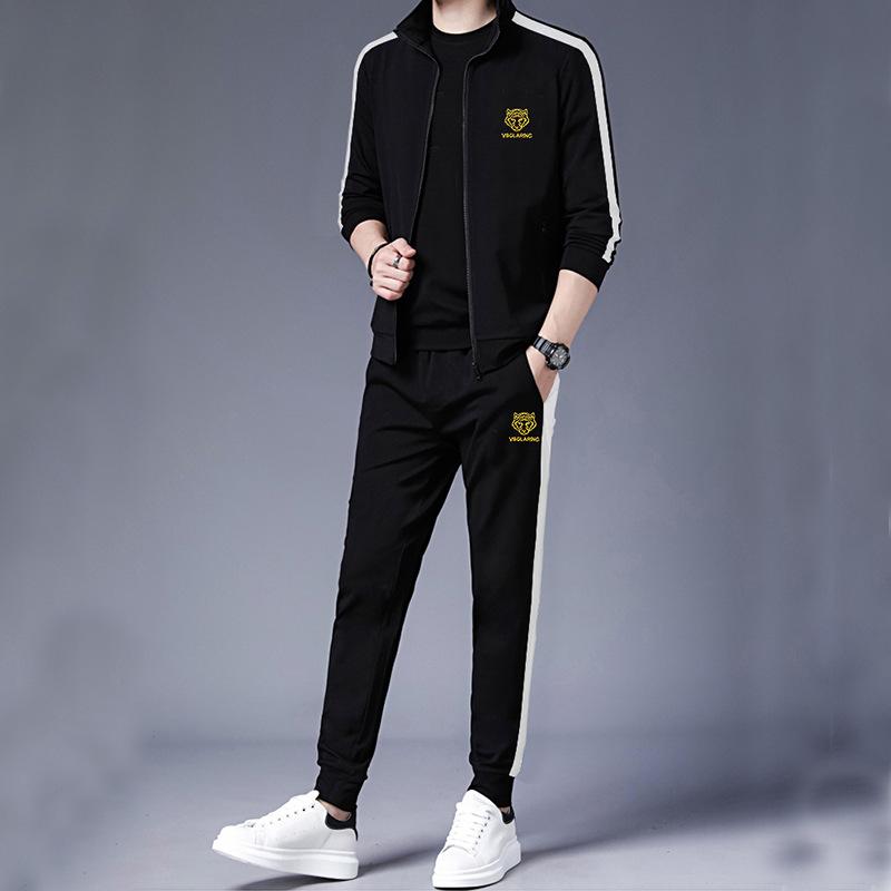 Middle-aged Dad Sportswear Suit Men's Spring and Autumn Three-piece Casual Loose Middle-aged Men's Dad Autumn Clothes