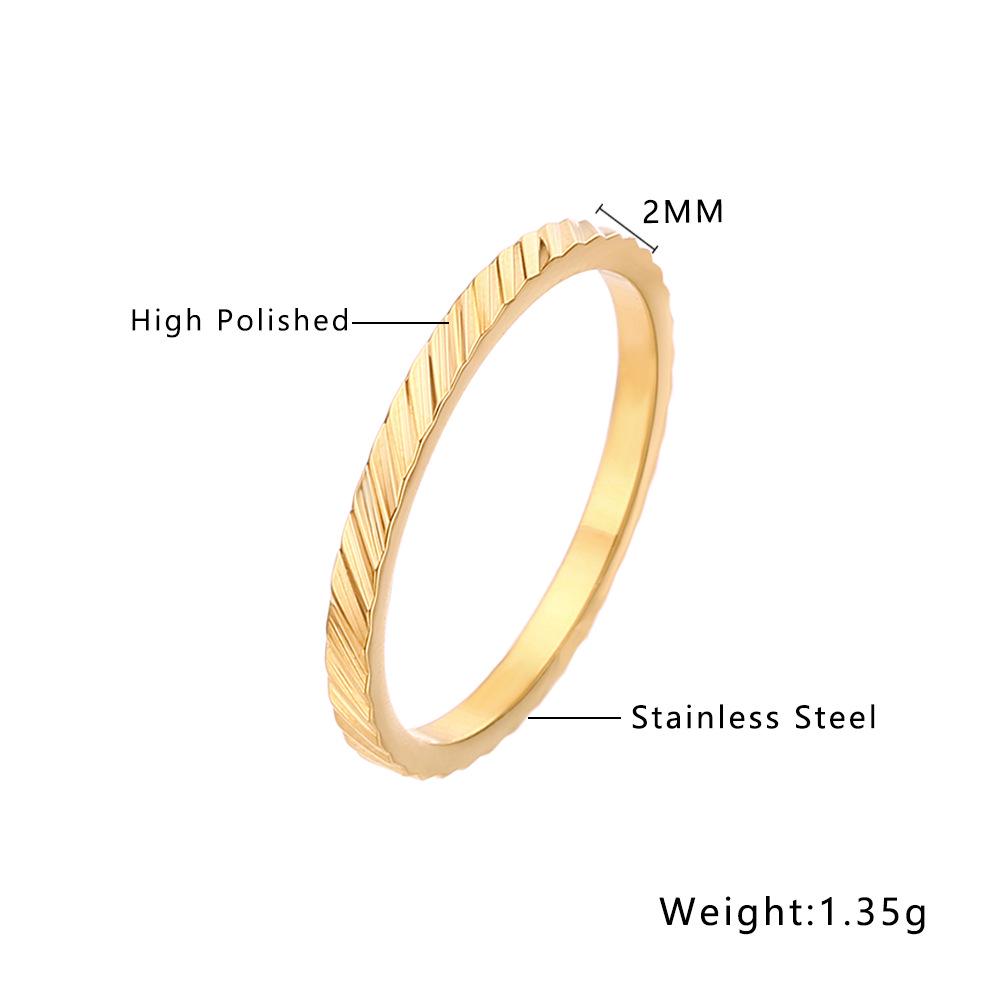 Women's Titanium Steel Diamond Ring: Colorfast, Lightweight Luxury, Trendy Thin Band