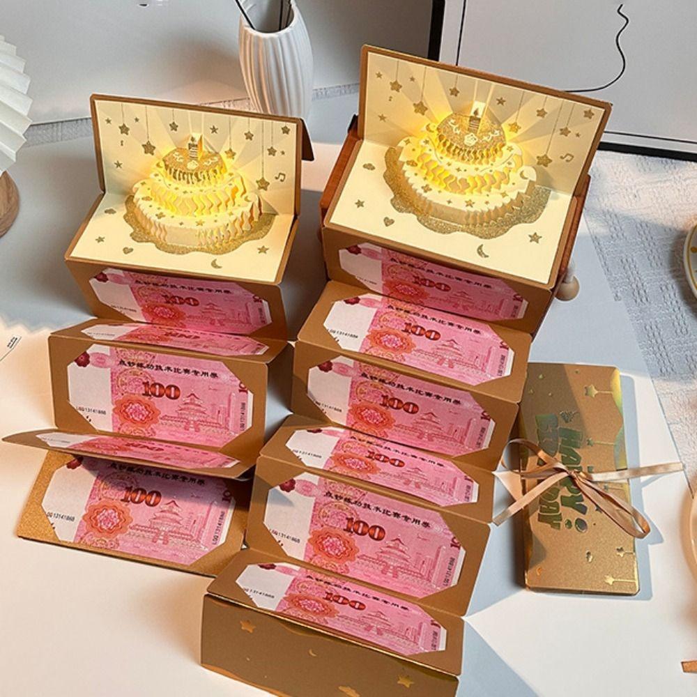 3D Pop-Up Geburtstag Roter Umschlag Grußkarte Roter Umschlag Grußkarte Überraschungsgeschenk