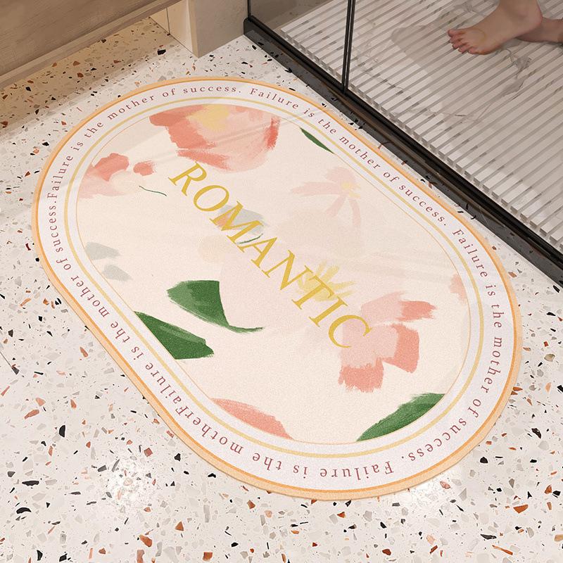 Absorbent Quick Drying Non-slip Diatom Mud Mat Bathroom Toilet Toilet Door Mat Easy To Clean Bathroom Door Mat