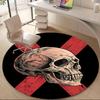 1PC Skull Crossbones Office Round Area Rug, Mat Suitable For Office, Under Office Chairs Bedroom Living Room Home Decor, Room Deco