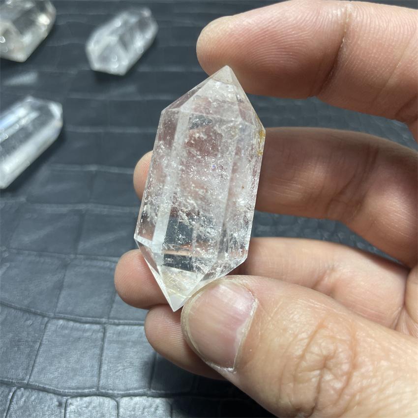 Natural  Clear Crystal Quartz 6 Sided Facet Vogel Style Double Termination Wand Point Tibet Himalayan High Altitude Reiki Healin