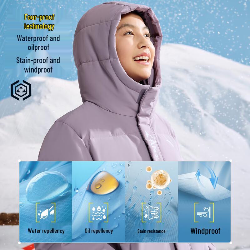 Anta Kids  Mid-Length Four-Proof Down Jacket 150