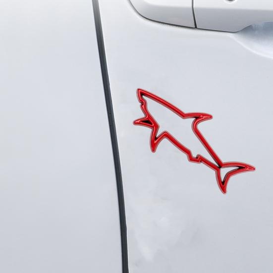 Zinc Alloy Shark Car Sticker 3D Hollow Out Animal Decal for Vehicle Side Creative Badge for Motorcycle Electric Vehicles