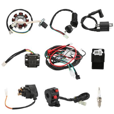 Electric Wiring Harness Kit Solenoid Valve Spark Plug CDI Rectifier Wire Loom Set for 125cc 150cc 200cc 250cc ATV Bike