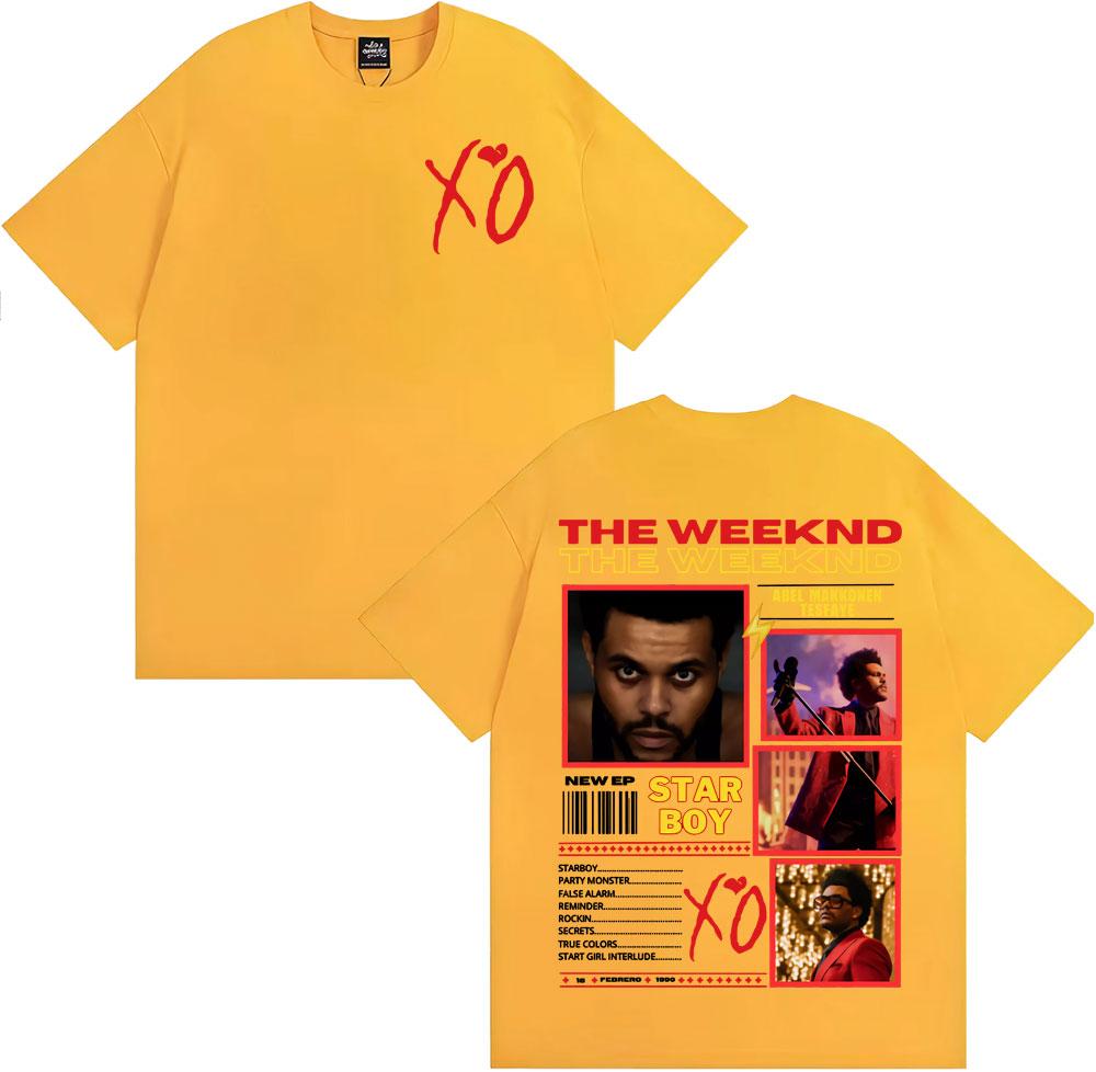 Rapper The Weeknd Xo Album Tour 2025 Grafické tričko Pánská móda Hip Hop Punk Street Trička Ležérní Bavlněné Oversized Tričko