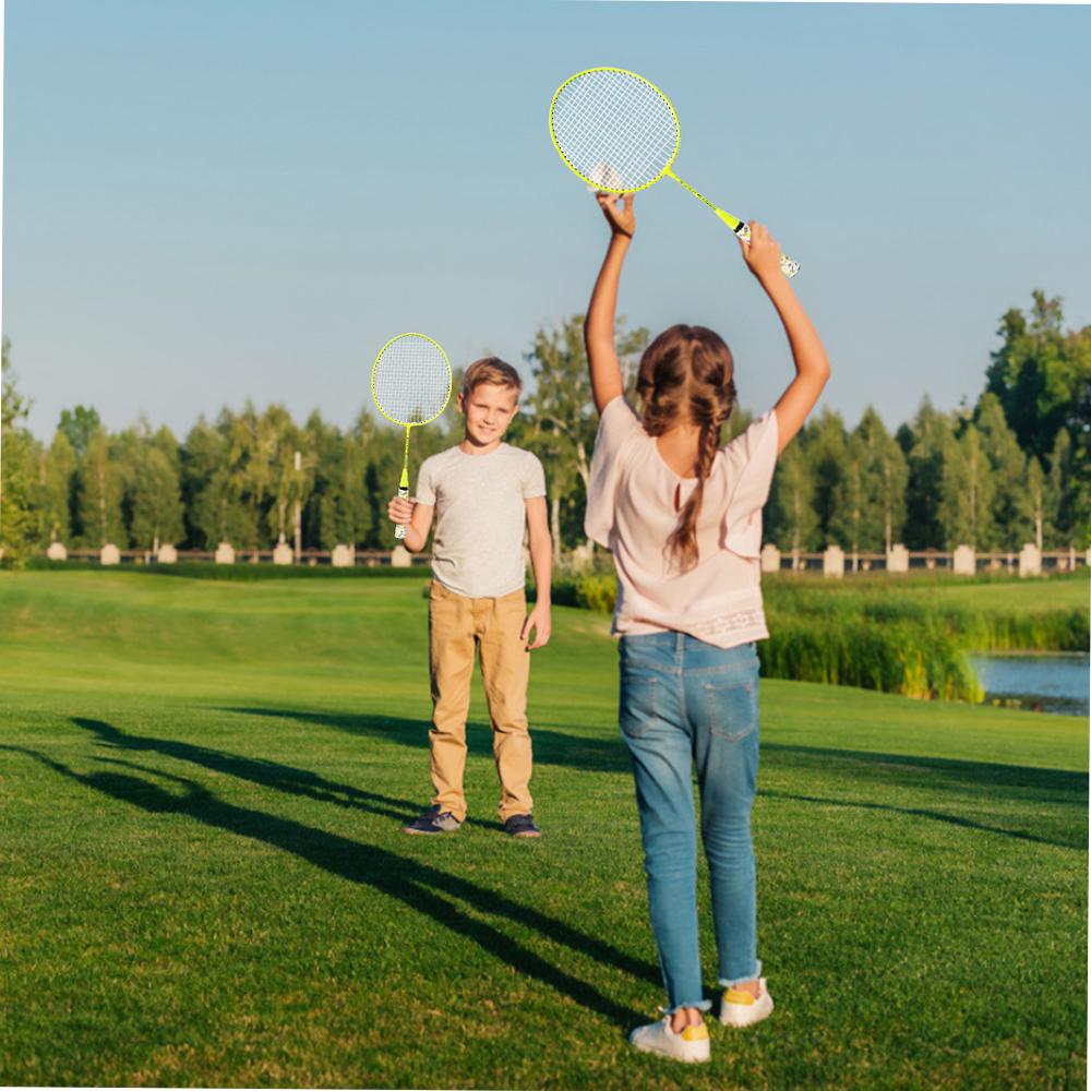 1 Pair Badminton Rackets with Balls 2 Player Badminton Set for Children Indoor Outdoor Sport Game