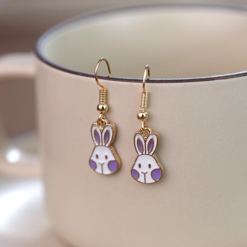 

Cute Bunny Shaped Hook Earrings Lightweight Animal Design Dangle Jewelry for Everyday Wear and Casual Outfits Suitable for Various Occasions