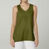 Women's Casual Fashion V-Neck Sleeveless Top Solid Color Vest T-Shirt